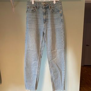 Jeans bleu pâle taille haute top shop